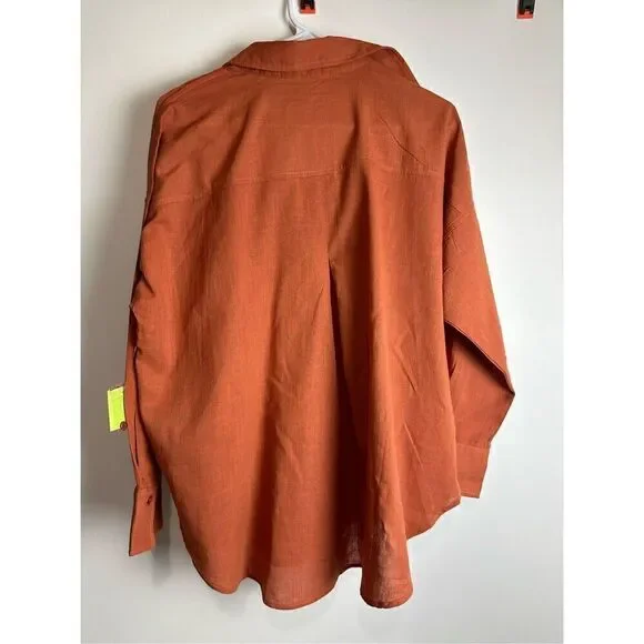 Rust Linen Shirt - Picture 3 of 6